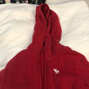 Kids Red Abercrombie soft zip up sweatshirt